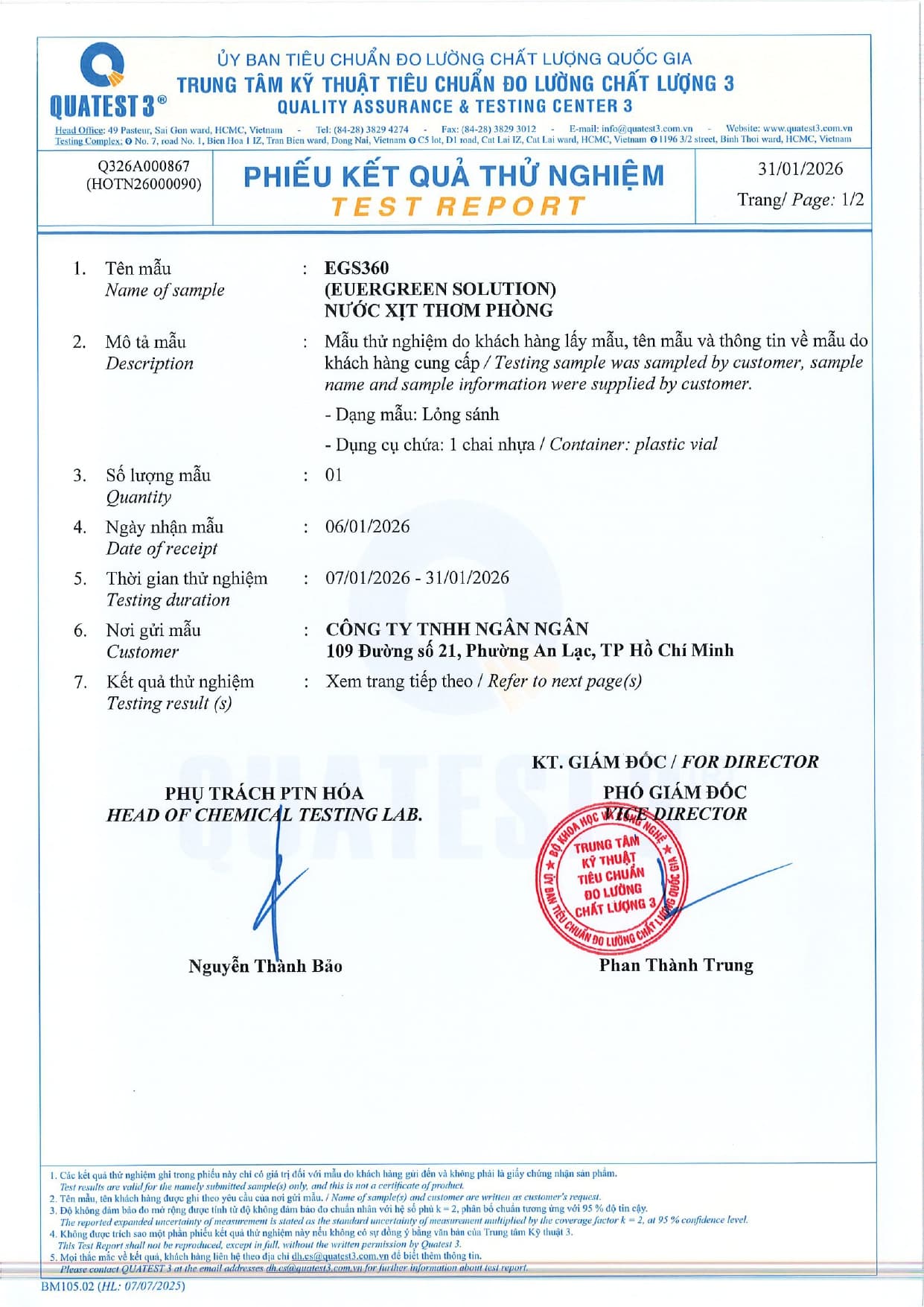 Nước xịt khử mùi EGS 360 certificate 1